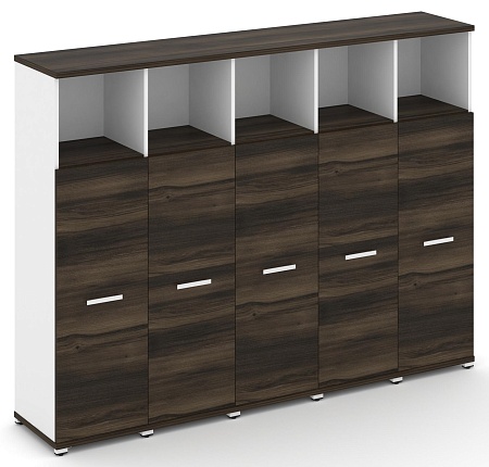 Шкаф пять узких секций, 4 ниши (5 фасадов ЛДСП, 3 ниши) CN.STU-453 B/W