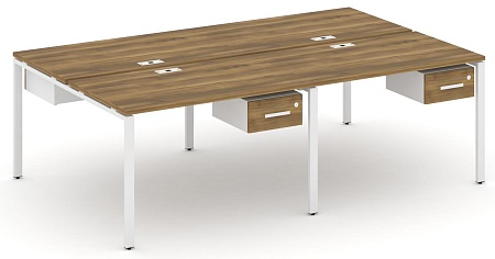 Рабочая станция двухсторонняя с подвесными тумбами на 4 места CN.DRS-130 B/W