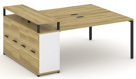 Рабочая станция с опорным распашным шкафом с верхним горизонтом CN.DRS-224 B/W