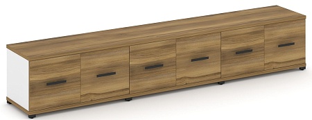 Шкаф три широкие секции, 1 ниша (6 фасадов ЛДСП, 1 ниша) CN.STS-133 B/W