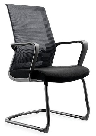 Конференц кресло Интер CF (спинка черная сетка / сидушка черная ткань) CH-180C-OA2000*OS800