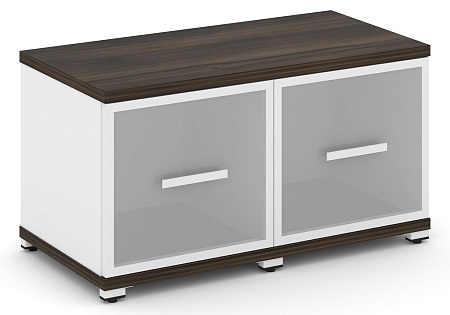 Шкаф две узкие секции, 1 ниша (2 фасада стекло белое матовое в раме, 1 ниша) CN.STU-123 RM B/W