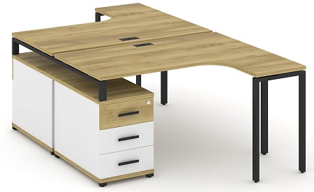 Рабочая станция с двойной опорной тумбой CN.DSA-301 B/W
