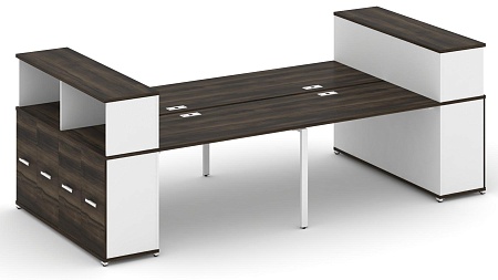 Рабочая станция с опорными распашными шкафоми с надставкой низкой CN.DRS-270 B/W