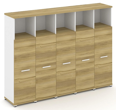 Шкаф пять узких секций, 4 ниши (5 фасадов ЛДСП, 3 ниши) CN.STU-453 B/W
