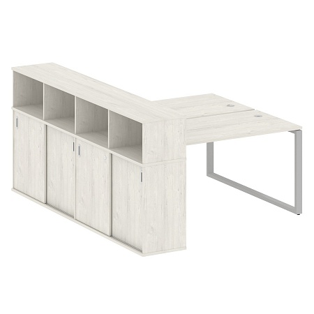 Рабочая станция на О-образном м/к с опорным шкафом-купе БО.РС-СШК-4.3