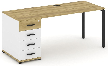 Стол рабочий с одной опорной тумбой CN.SP-403 B/W