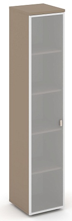 Шкаф высокий узкий левый (1 высокий фасад стекло в раме сатин матовый) ES.SU-1.10R(L)