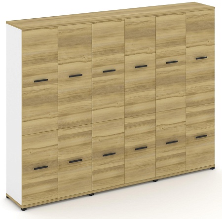 Шкаф три широкие секции, 5 ниш (6 фасадов ЛДСП, 2 ниши + 6 фасадов ЛДСП, 3 ниши) CN.STS-532 B/W