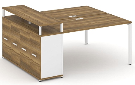 Рабочая станция с опорным распашным шкафом с верхним горизонтом CN.DRS-223 B/W