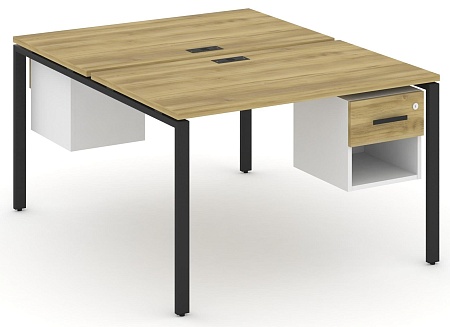 Рабочая станция двух сторонняя с подвесными тумбами на 2 места CN.DRS-118 B/W