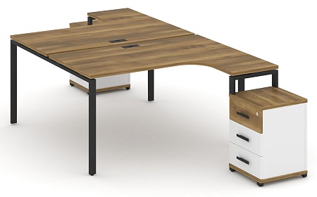 Рабочая станция с двумя опорными тумбами CN.DSA-305 B/W