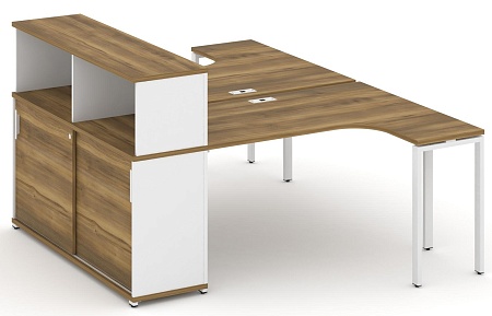 Рабочая станция с опорным стеллажом с надставкой низкой CN.DSA-219 B/W