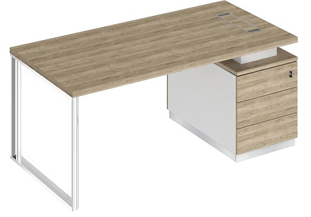 Стол руководителя на опорной тумбе правый БР 103R