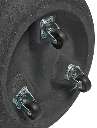 Кашпо TREEZ Ergo Hard Rock Цилиндрическая чаша Чёрный песок на колёсиках д-73, в-75 см