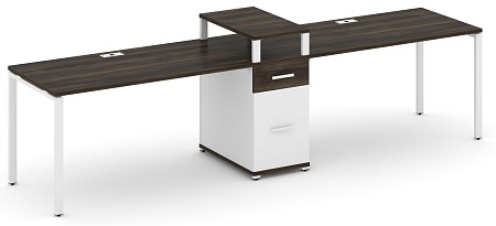 Рабочая станция на 2 места с одной опорной тумбой CN.ORS-423 B/W