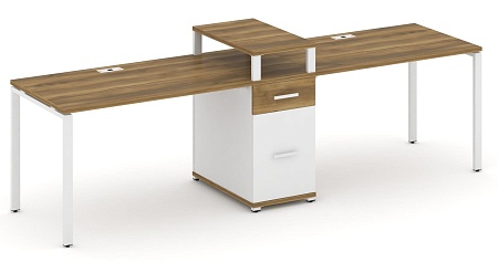 Рабочая станция на 2 места с одной опорной тумбой CN.ORS-422 B/W