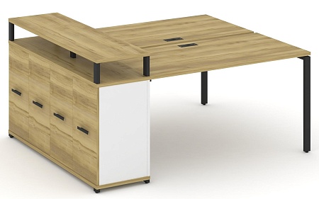 Рабочая станция с опорным распашным шкафом с верхним горизонтом CN.DRS-223 B/W