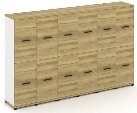 Шкаф шесть узких секций, 4 ниши (6 фасадов ЛДСП, 2 ниши + 6 фасадов ЛДСП, 2 ниши) CN.STU-462 B/W