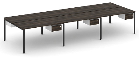 Рабочая станция двухсторонняя с подвесными тумбами на 6 мест CN.DRS-151 B/W