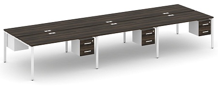 Рабочая станция двухсторонняя с подвесными тумбами на 6 мест CN.DRS-156 B/W