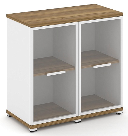 Шкаф две узкие секции, 2 ниши (2 фасада стекло прозрачное в раме, 2 ниши) CN.STU-223 RP B/W