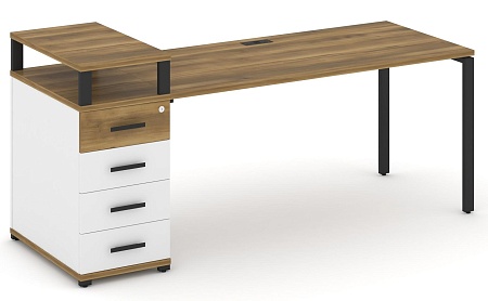 Стол рабочий с одной опорной тумбой CN.SP-412 B/W