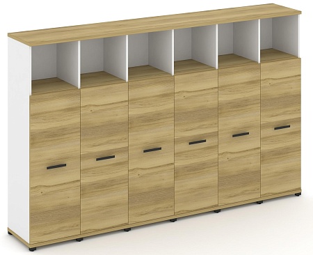 Шкаф шесть узких секций, 4 ниши (6 фасадов ЛДСП, 3 ниши) CN.STU-463 B/W