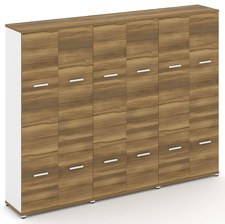 Шкаф три широкие секции, 5 ниш (6 фасадов ЛДСП, 2 ниши + 6 фасадов ЛДСП, 3 ниши) CN.STS-532 B/W