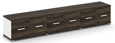 Шкаф три широкие секции, 1 ниша (6 фасадов ЛДСП, 1 ниша) CN.STS-133 B/W