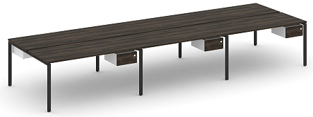 Рабочая станция двухсторонняя с подвесными тумбами на 6 мест CN.DRS-152 B/W