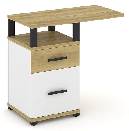 Тумба приставная узкая 1 ящик + 1 распашной фасад. С надставкой широкой. CN.TUS-004 B/W