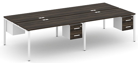 Рабочая станция двухсторонняя с подвесными тумбами на 4 места CN.DRS-136 B/W