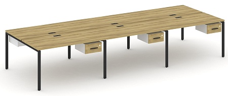 Рабочая станция двухсторонняя с подвесными тумбами на 6 мест CN.DRS-151 B/W