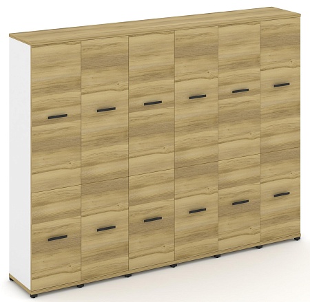 Шкаф шесть узких секций, 5 ниш (6 фасадов ЛДСП, 2 ниши + 6 фасадов ЛДСП, 3 ниши) CN.STU-562 B/W