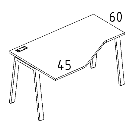 Стол эргономичный левый  А4 Б3 051L БП