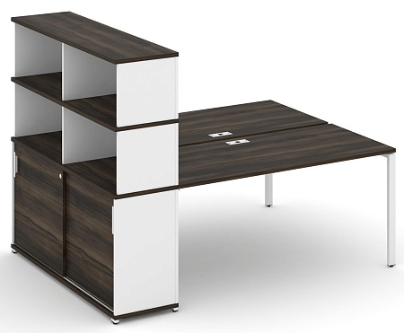 Рабочая станция с опорным шкафом купе с надставкой высокой CN.DRS-244 B/W