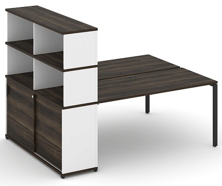 Рабочая станция с опорным шкафом купе с надставкой высокой CN.DRS-244 B/W