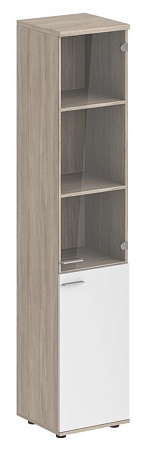 Шкаф высокий, со стеклом, з.ст ЛДСП, правый SG.812.R