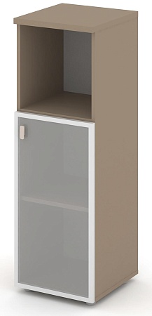 Шкаф средний узкий правый (1 низкий фасад стекло в раме сатин матовый) ES.SU-2.2R(R)