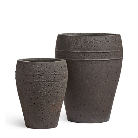 Кашпо Treez Ergo Nero Амфора Чёрный туф в-68 см, д-54