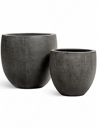 Кашпо TREEZ Effectory Stone Большой округлый конус Тёмно-серый камень д-70 см, в-68 см