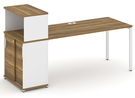 Стол рабочий с опорным шкафом купе с надставкой низкой CN.SP-240 B/W