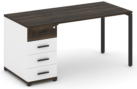 Стол рабочий с одной опорной тумбой CN.SP-402 B/W
