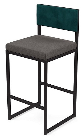 Барный стул Барнс-65 (сидушка grey lunar/спинка velur azure) AL 301S