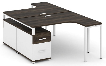 Рабочая станция с двойной опорной тумбой CN.DSA-303 B/W