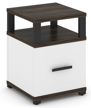 Тумба приставная 1 распашной фасад. С надставкой. CN.TUP-005 B/W