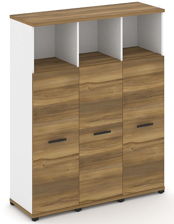 Шкаф три узкие секции, 4 ниши (3 фасада ЛДСП,  3 ниши) CN.STU-433 B/W