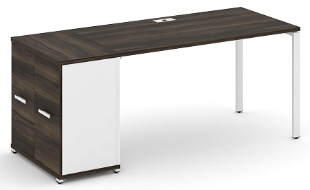 Стол рабочий с опорным распашным шкафом CN.SP-219 B/W