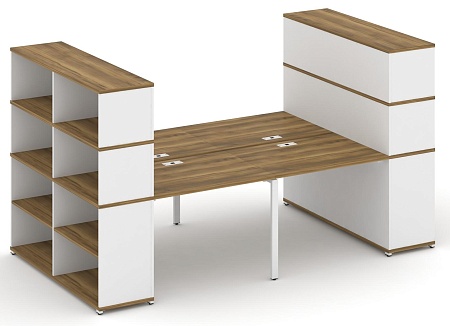 Рабочая станция с опорными стеллажами с надставкой высокой CN.DRS-257